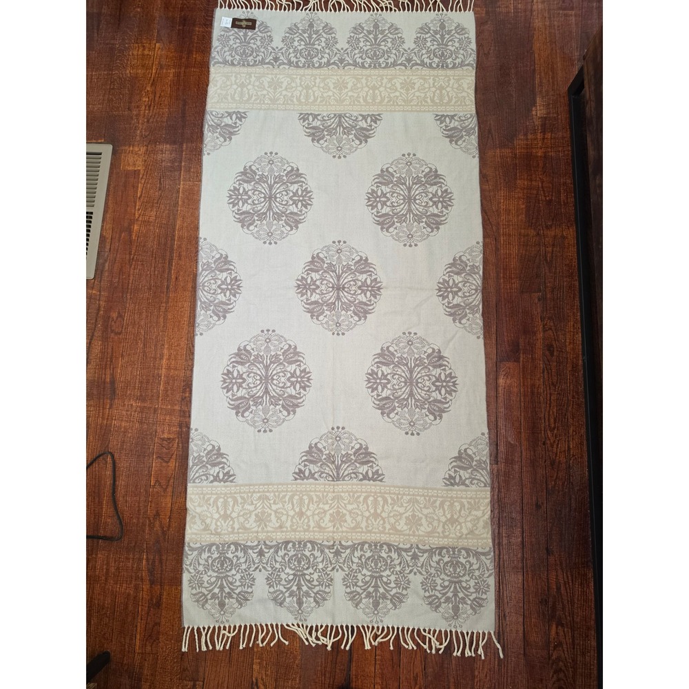 Cecchi e Cecchi Italy Wool
2 sided Baroque Pastel Luxury Throw Shawl Scarf - Picture 7 of 8